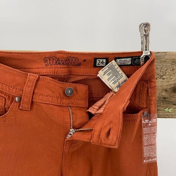 $100 Miss Me Autumn Orange skinny Jeans - Picture 9 of 12